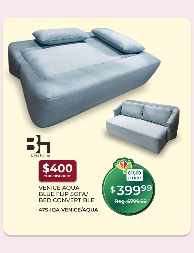 Venice Aqua Blue Flip Sofa
