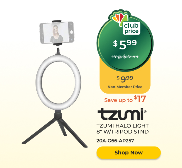 Tzumi Halo Light 8" with Tripod Stand