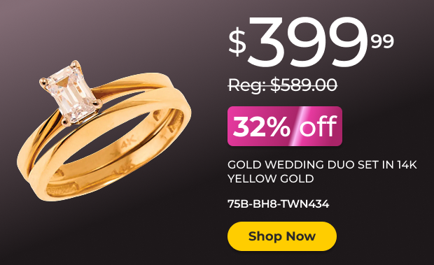 Wedding Duo Set in 14K Yellow Gold