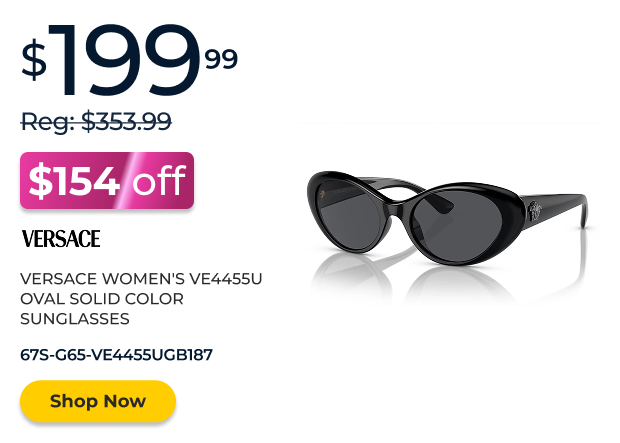 Versace Women's Oval Solid Color Sunglasses