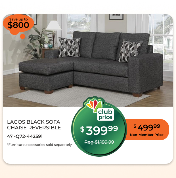 Lagos Black Sofa