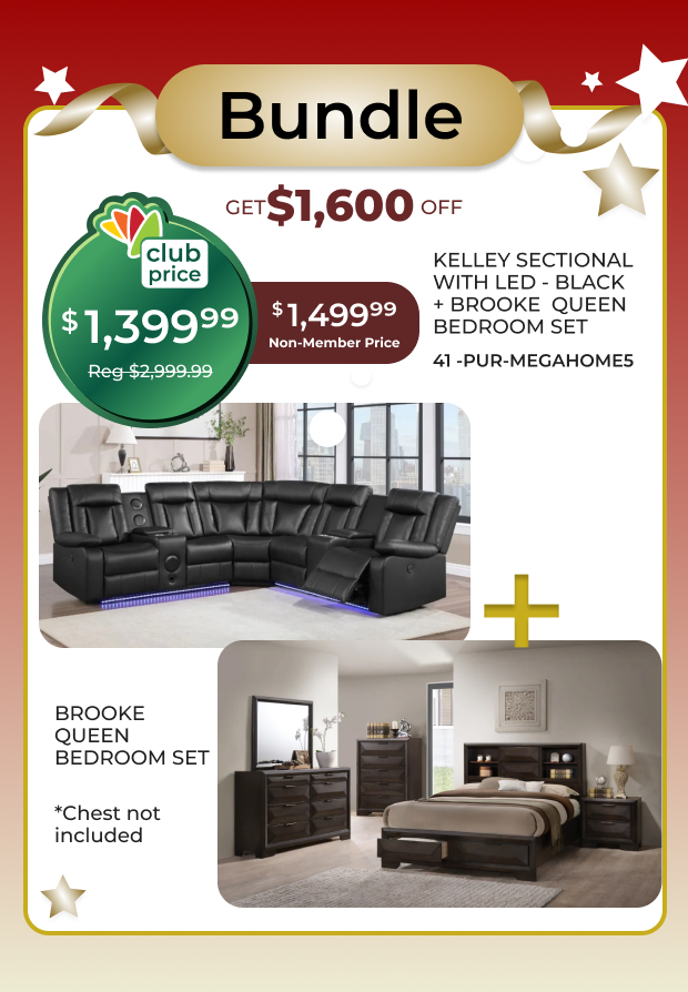 Kelly Sectional + Brook Bedroom Set