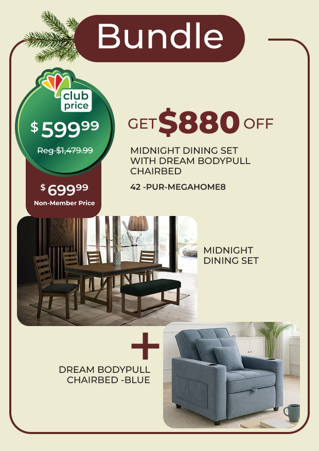 Midnight Dining Set + Dream Bodypull Chairbed