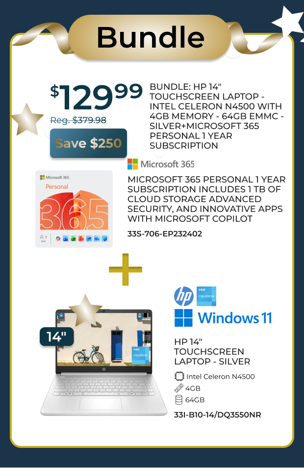 HP 14-inch laptop + Microsoft 365 1 Year