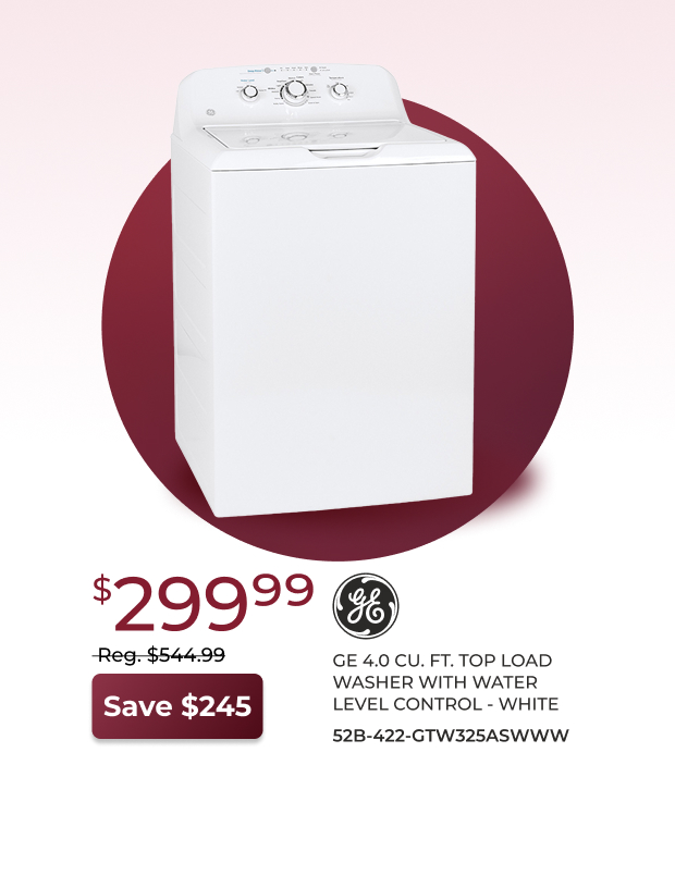 GE 4.0 CU.FT Top Load Washer