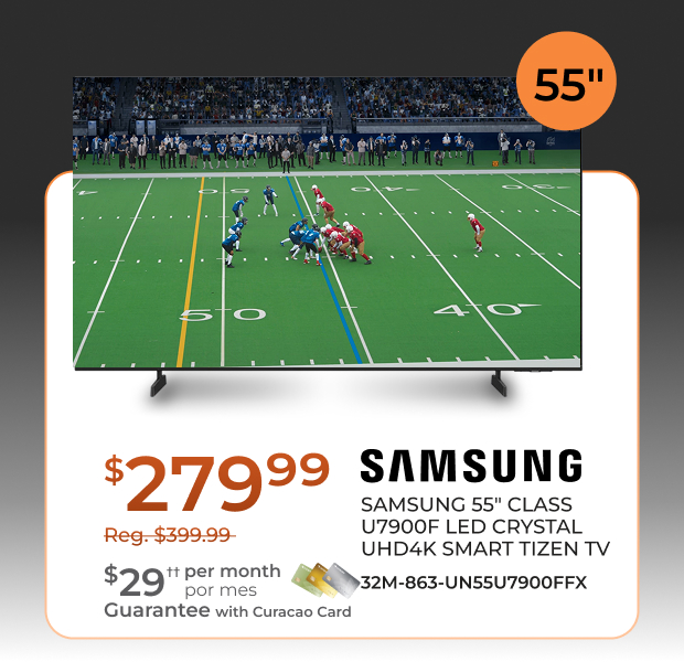 Samsung 55-inch LED Crystal UHD 4K Smart Tizen TV