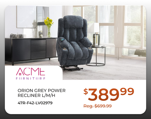 Orion Grey Power Recliner