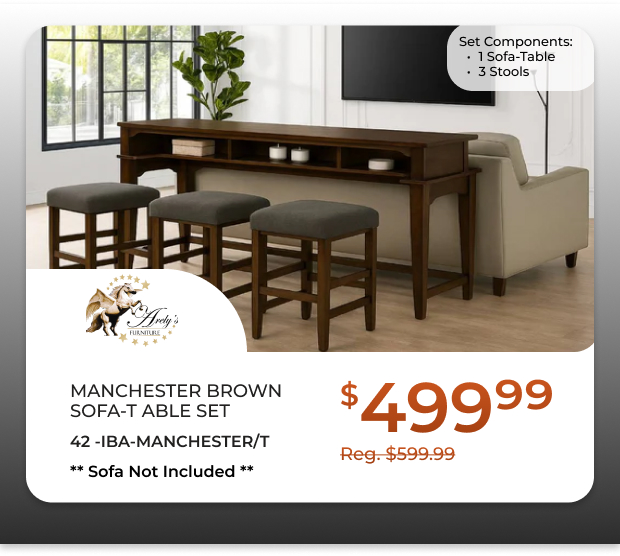 Manchester Brown Sofa Table Set