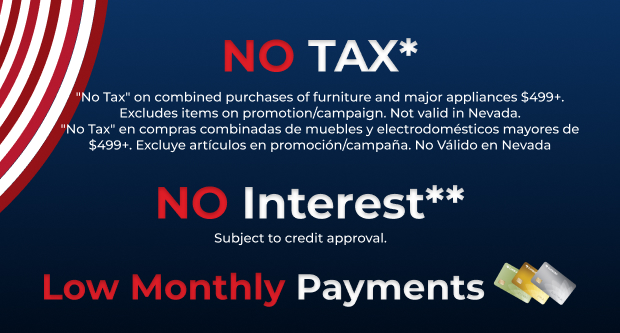 Presidents' Day Sale - No Tax - No Interest