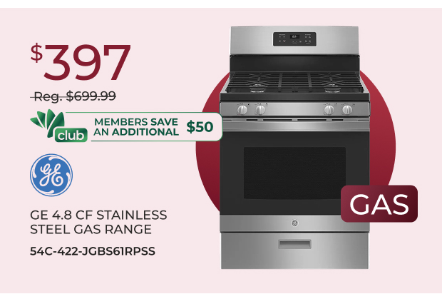 GE 4.8 CU.FT SS Gas Range
