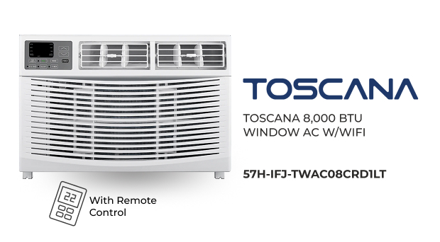 Toscana 8000 BTU Window Air Conditioner with WiFi and Remote Control