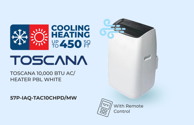 Toscana 10,000 BTU Portable Heater & Air Conditioner - White