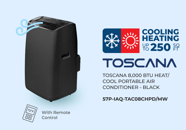 Toscana 8,000 BTU Portable Heater & Air Conditioner - Black