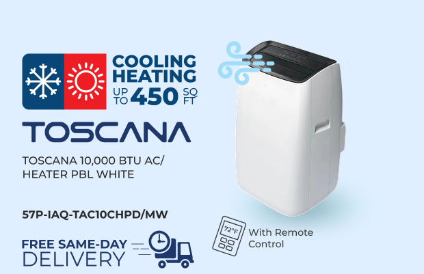 Toscana 10,000 BTU Portable Heater & Air Conditioner - White