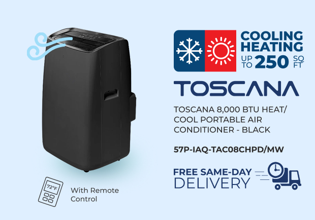 Toscana 8,000 BTU Portable Heater & Air Conditioner - Black