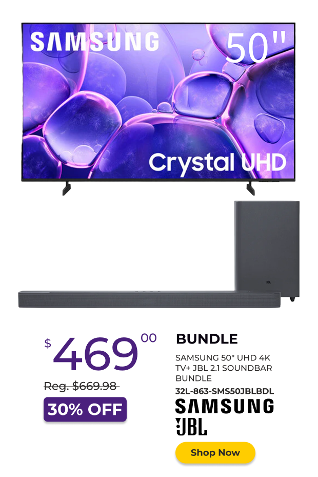 Samsung 50-inch UHD 4K TV + Soundbar Bundle