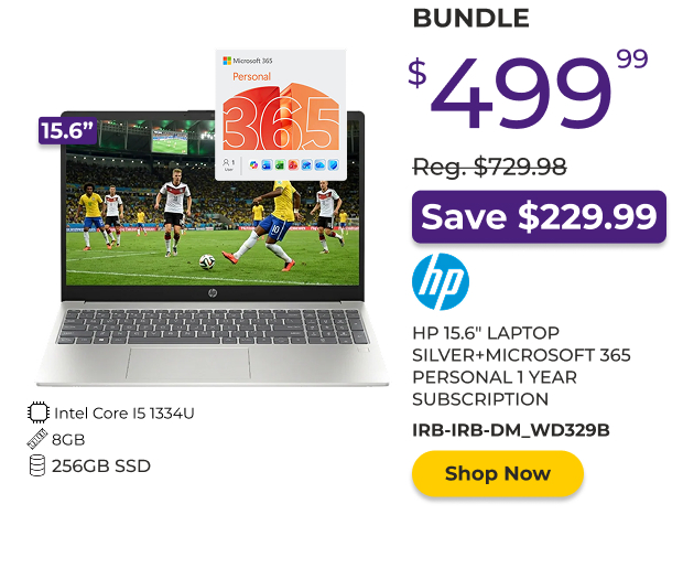 HP 15.6-inch Laptop + MS 365 Bundle