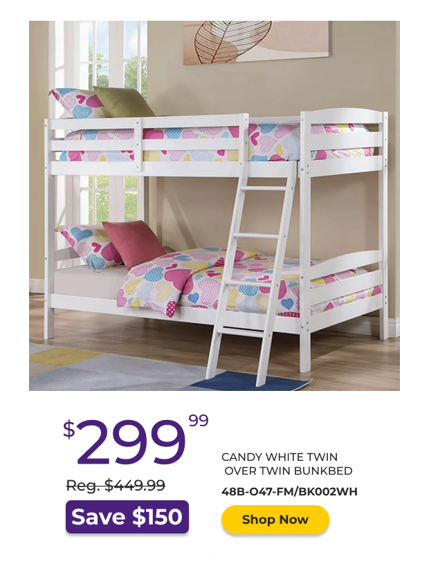 Candy Twin Over Twin Bunkbed
