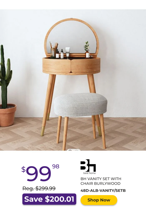 BH Vanity Set with Chair Burlywood