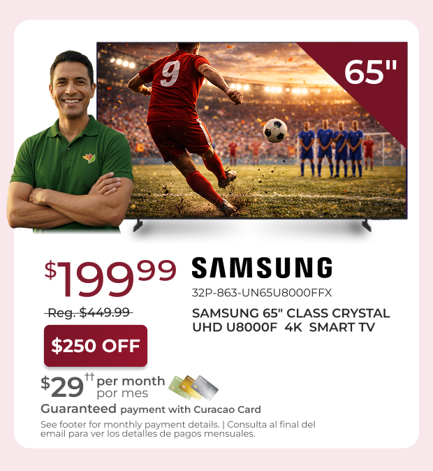 Samsung 65-inch Crystal UHD Smart TV
