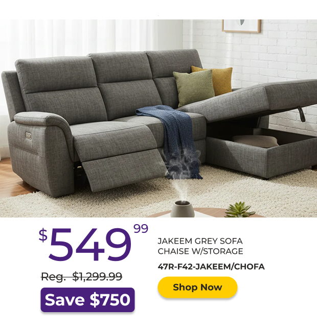 Jakeem Grey Sofa Chaise