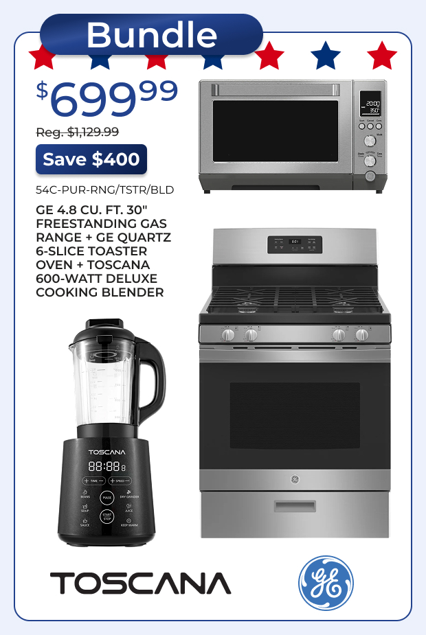 GE 4.8 CU. FT. 30" Gas Range Bundle
