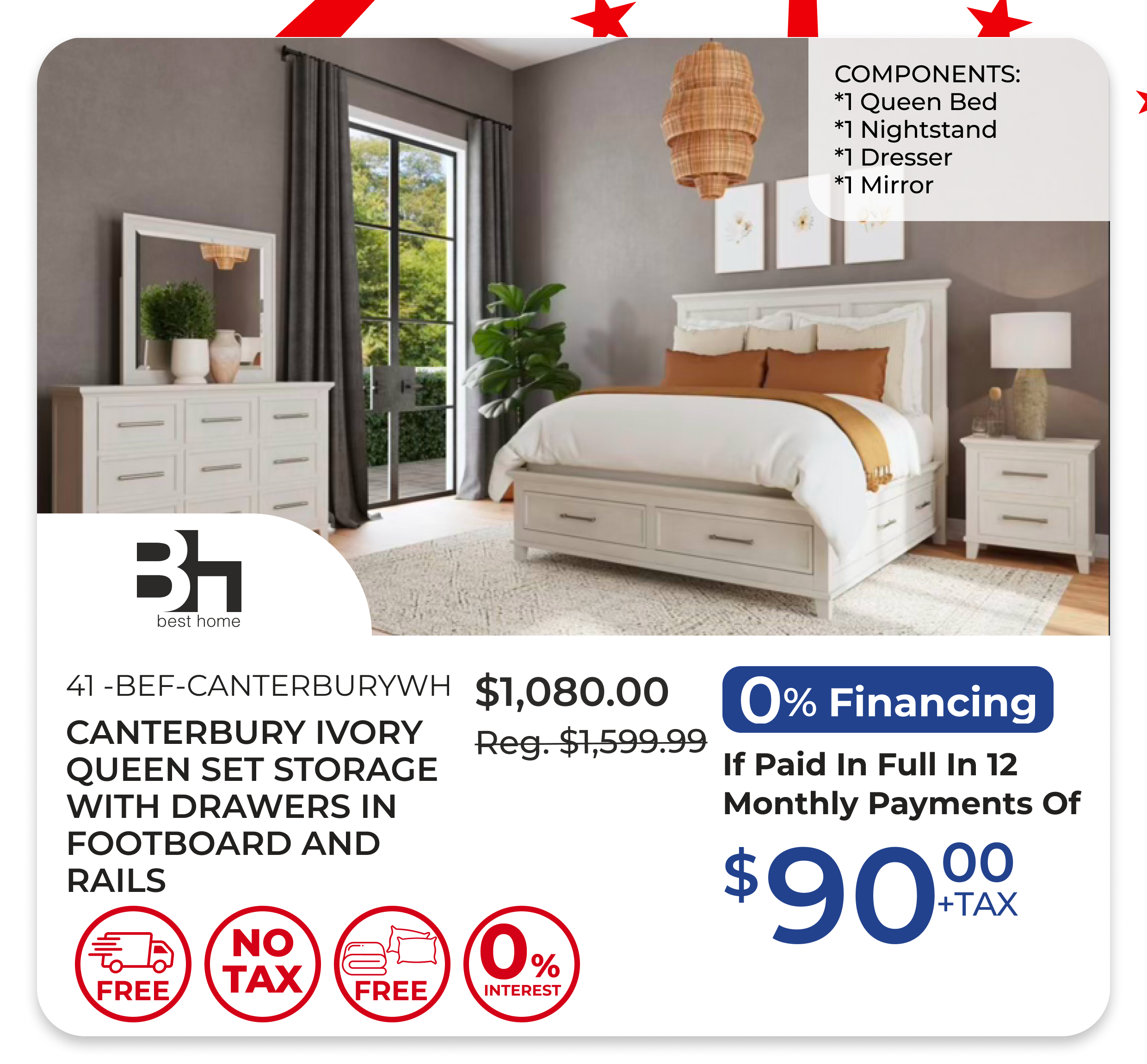Canterbury Ivory Queen Set Storage Set