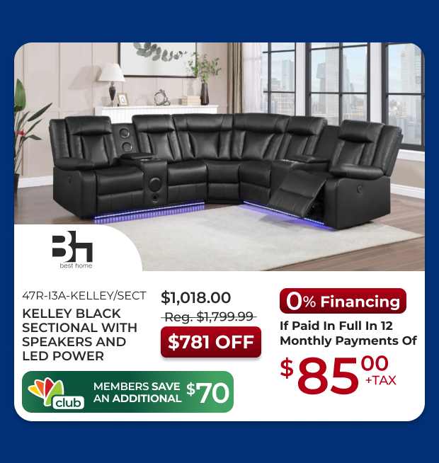 Kelley Black Sectional