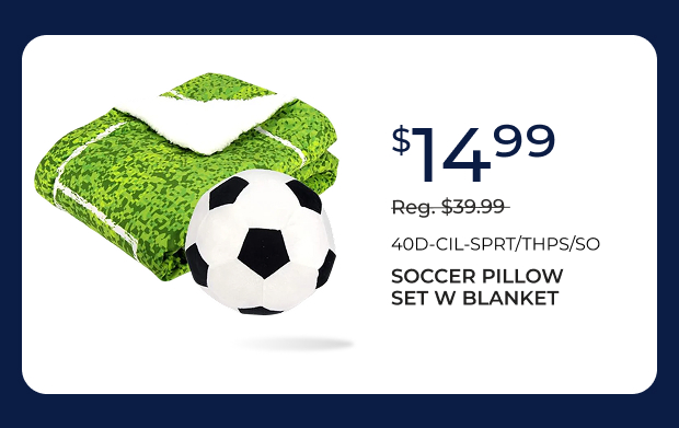 Soccer Pillow Set with Blanket