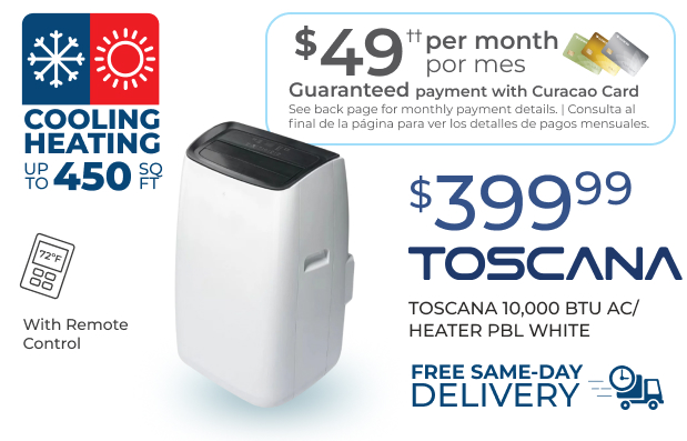 Toscana 10,000 BTU Portable Air Coditioner