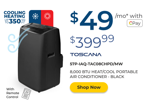 Toscana 8,000 BTU Portable Heater & Air Conditioner - Black