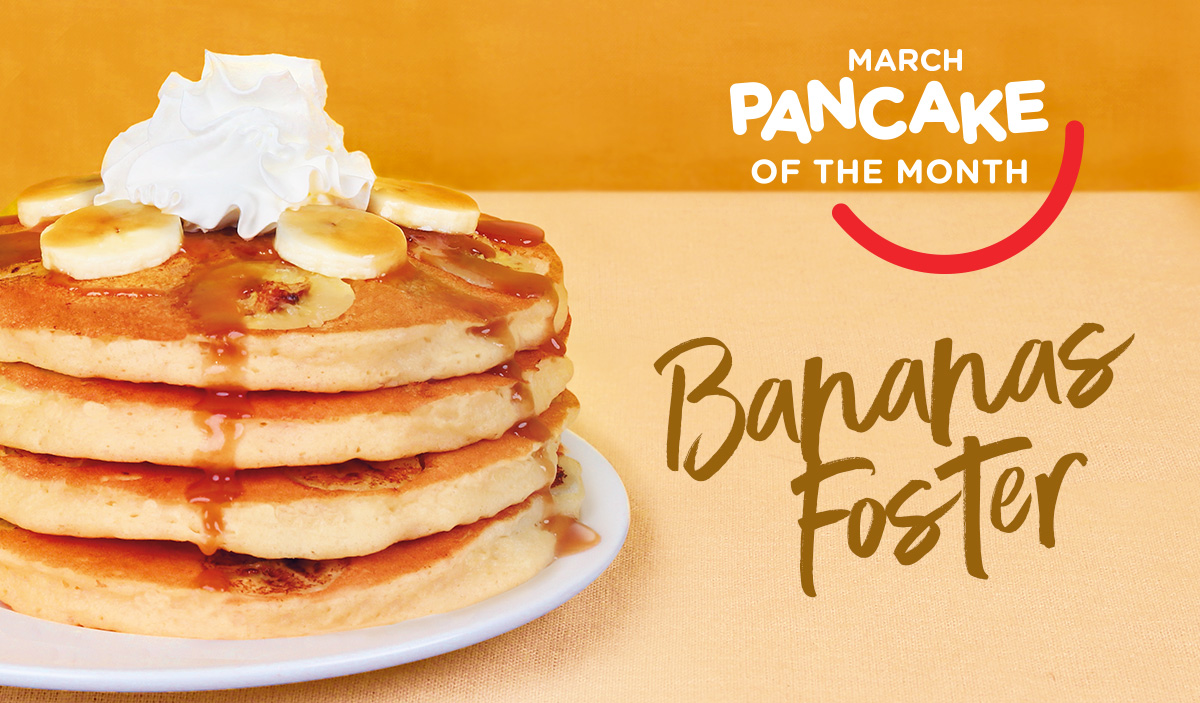 March Pancake of the Month Bananas Foster