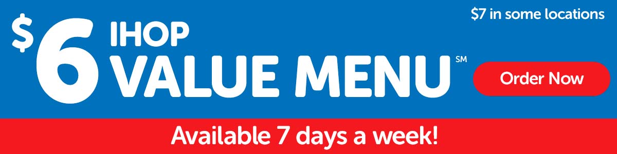 $6 IHOP Value Menu Banner