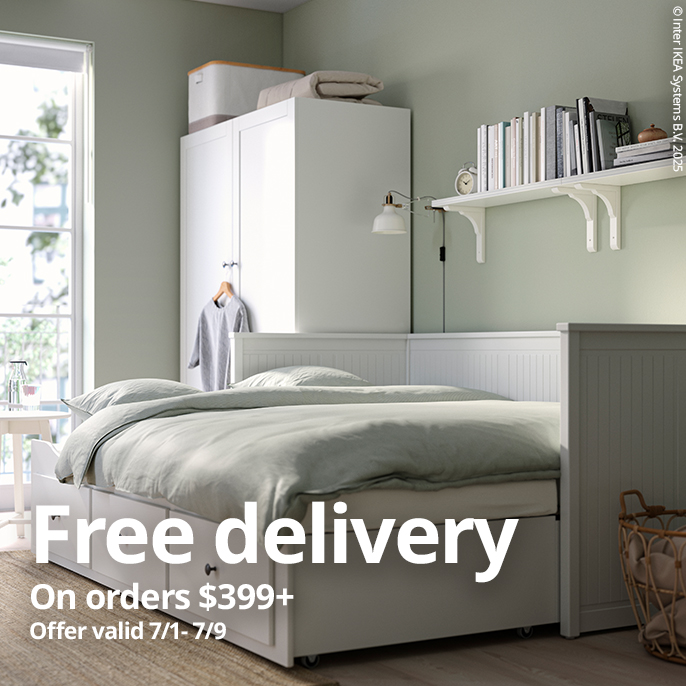 Free delivery on orders $399+, Offer valid 7/1 - 7/9