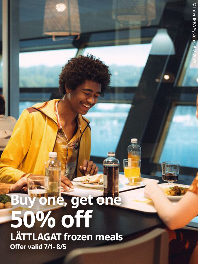 Buy one, get one 50% off LATTLAGAT frozen meals Offer valid 7/1 - 8/5
