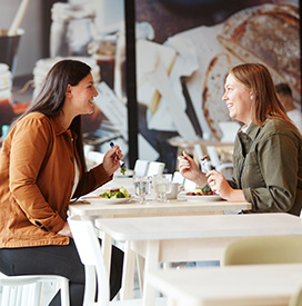 Two people eating at the IKEA Restaurant