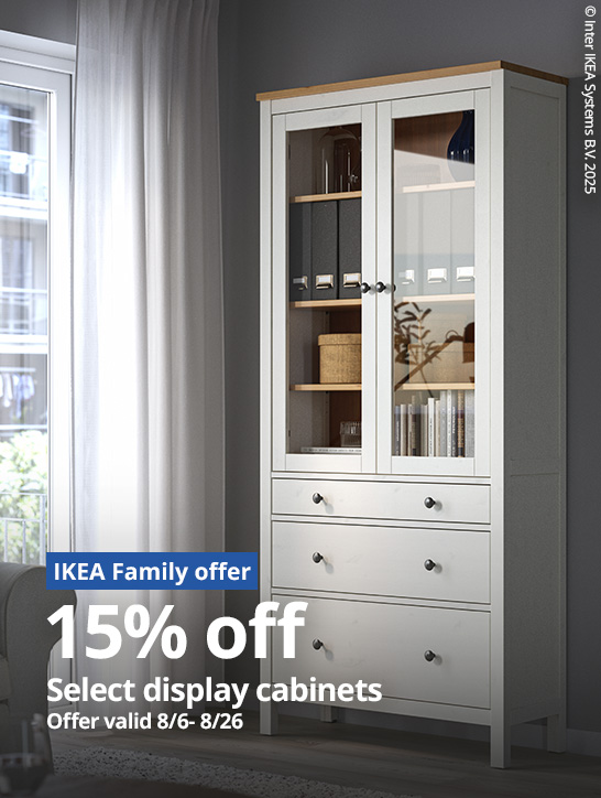 15% off select display cabinets