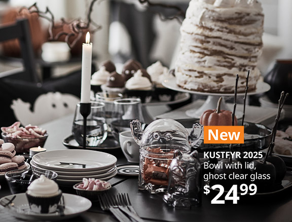 NEW KUSTFYR 2025 Bowl with lid, ghost clear glass
