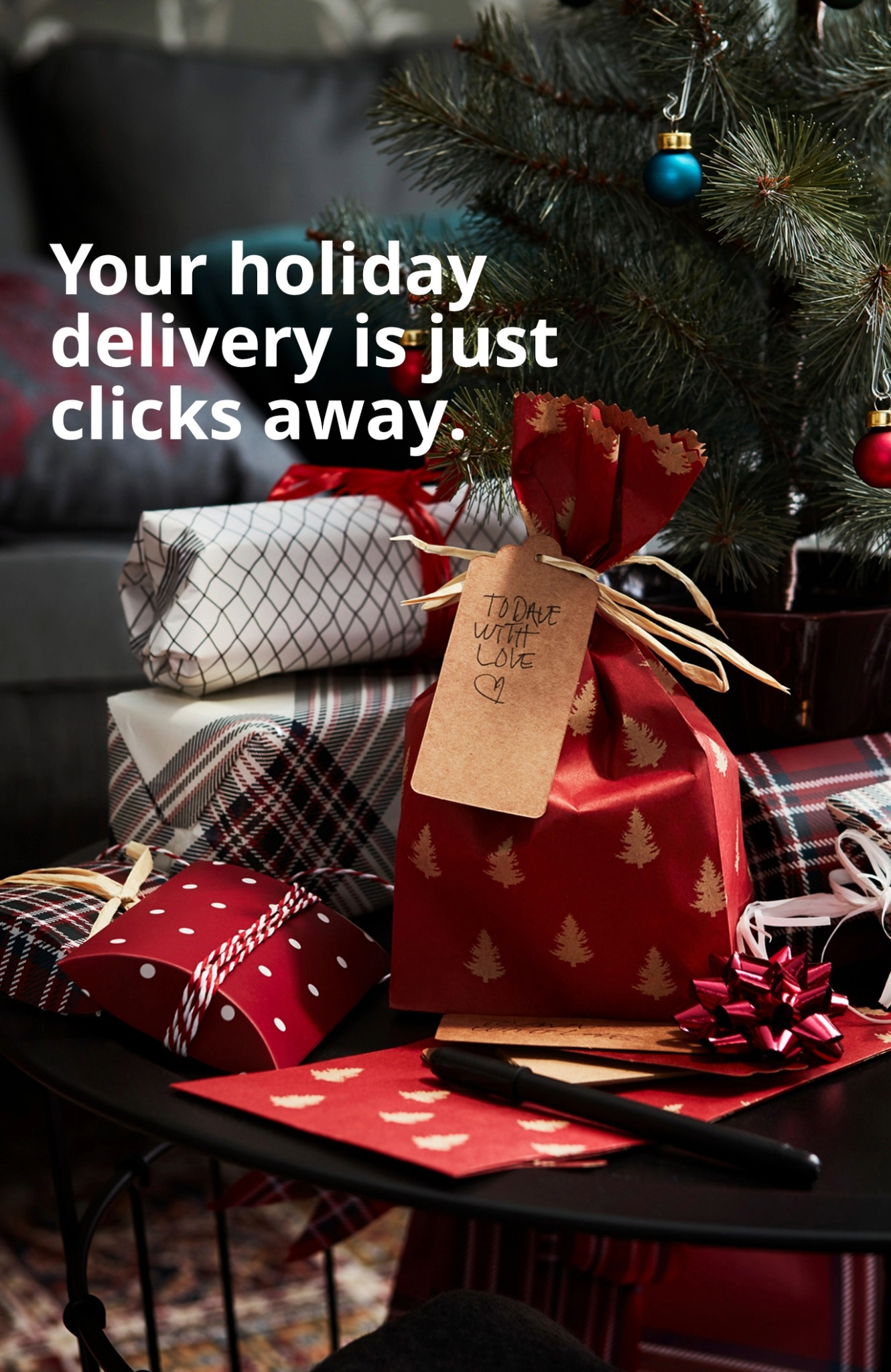 Presents under Christmas tree