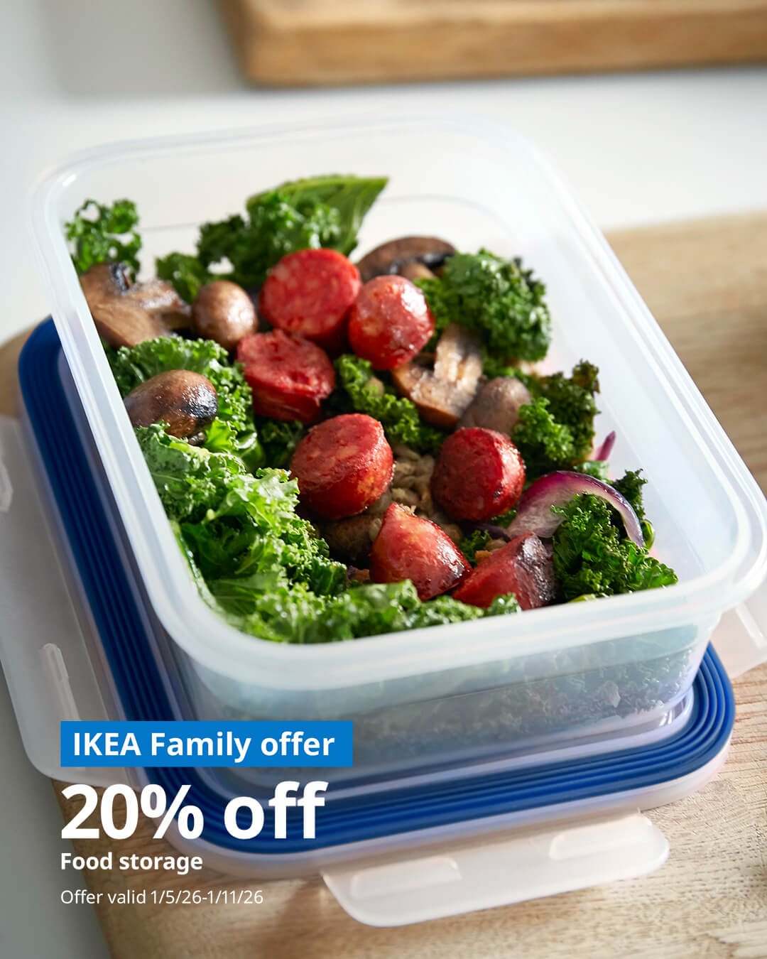 20% off all food storage