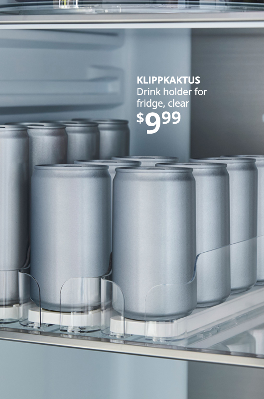 In-fridge can organizer. 