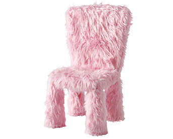 pink fuzzy child chair cover