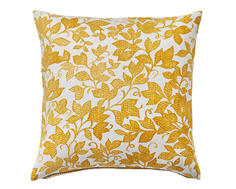 yellow foral cushion cover