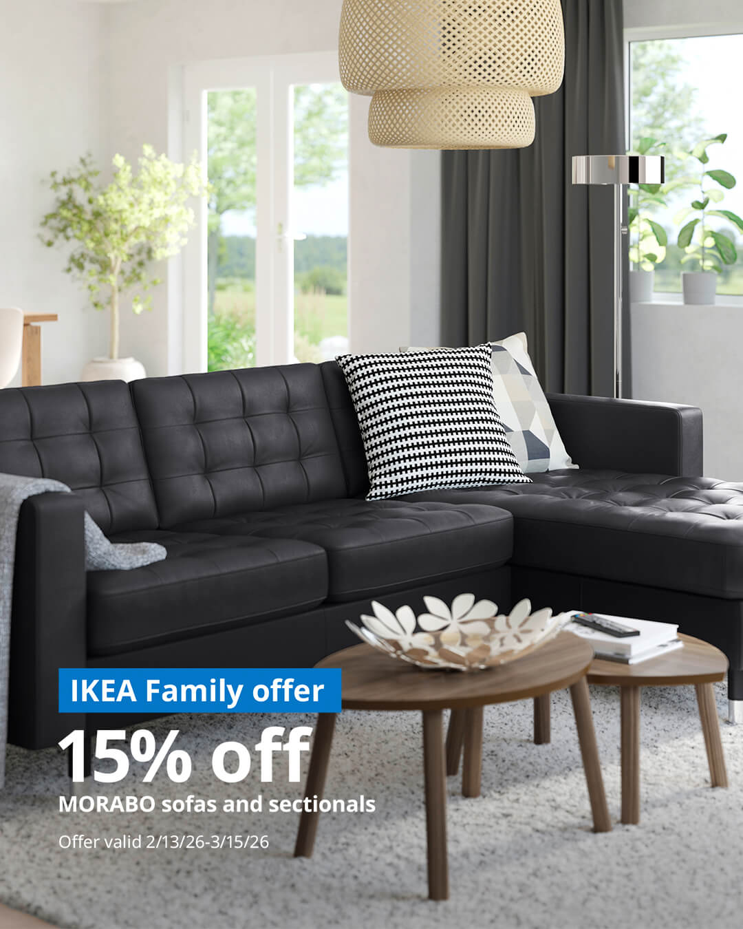 MORABO black leather sofa