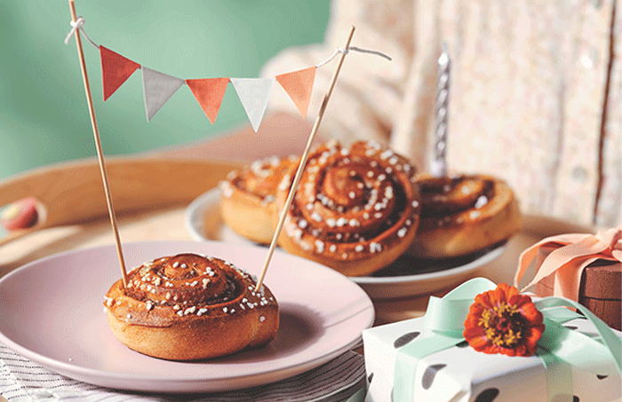 IKEA banner on a cinnamon bun 