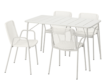 TORPARÖ Table and 4 armchairs