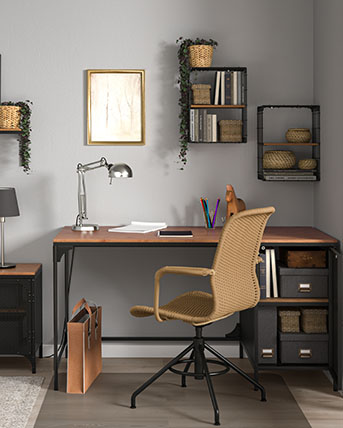 The FJÄLLBO desk in black.