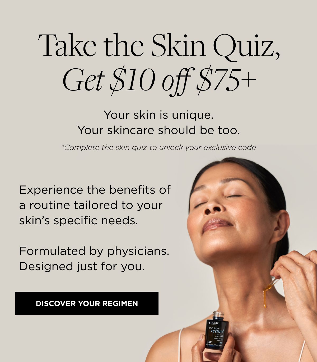 Take the Skin Quiz, Get $10 off $75+