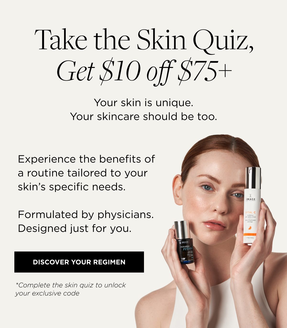 Take the Skin Quiz, Get $10 off $75+