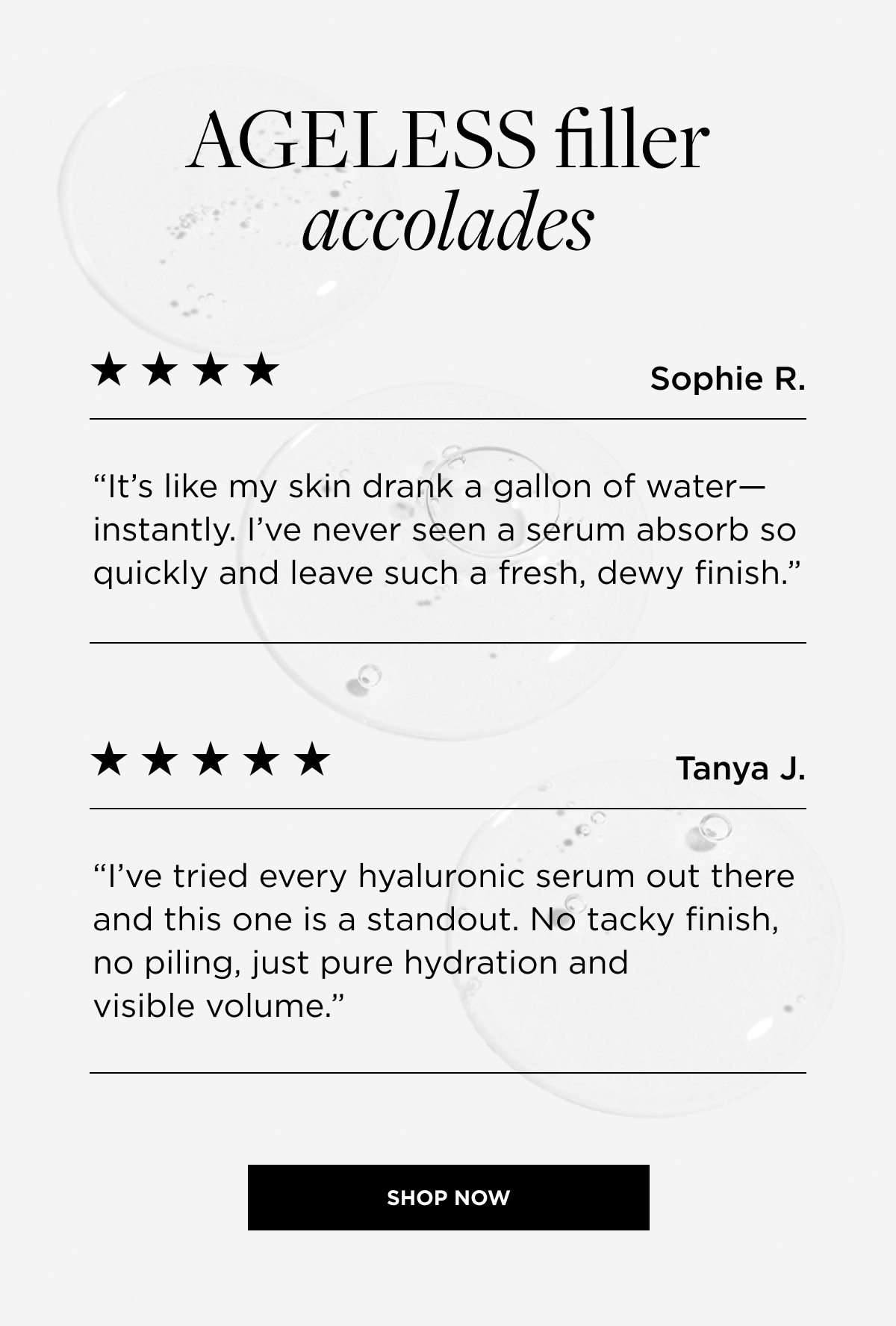 AGELESS filler accolades